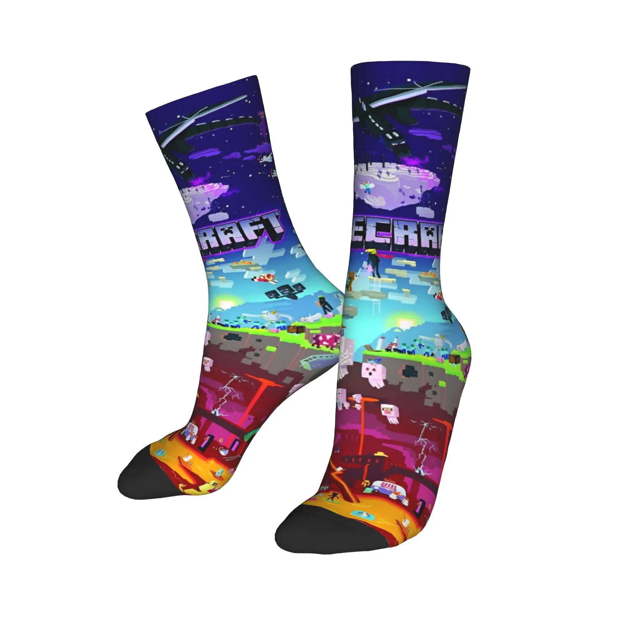 

Hip-hop National Game Anime Basketball Socks Pixel Games Cartoon Polyester Long Socks for Women Men Sweat Absorbing