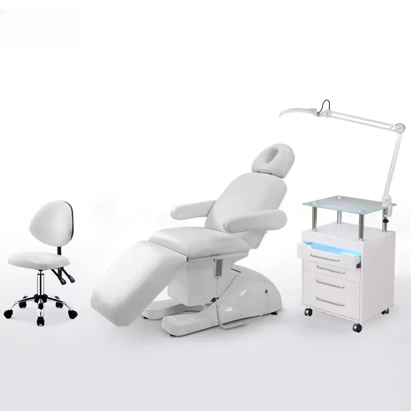 Modern Salon Furniture Electric Facial Beauty Massage Bed Cosmetic Table Chair Facial Spa Lash Bed