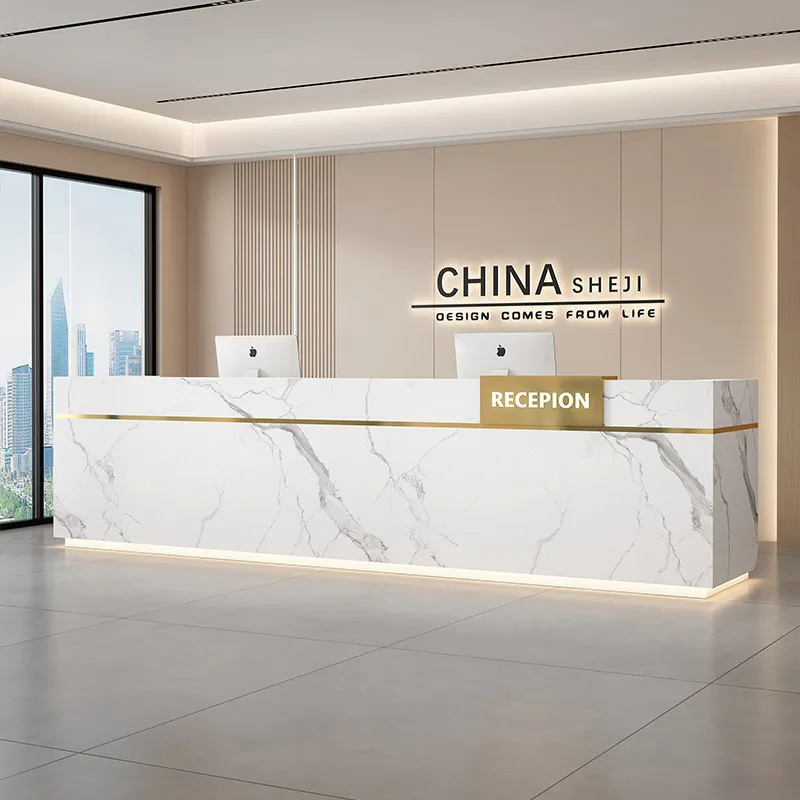 

Long Welcome Reception Desks Aesthetic Display Company Executive Reception Desks Modern Design Escritorio Commercial Furniture