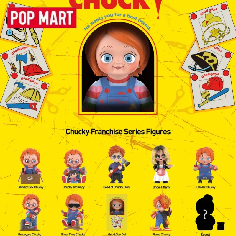 POP MART Chucky Franchise Series Scatola cieca autentica Scatola misteriosa Guess Bag Toys Doll Cute Anime Figure Desktop