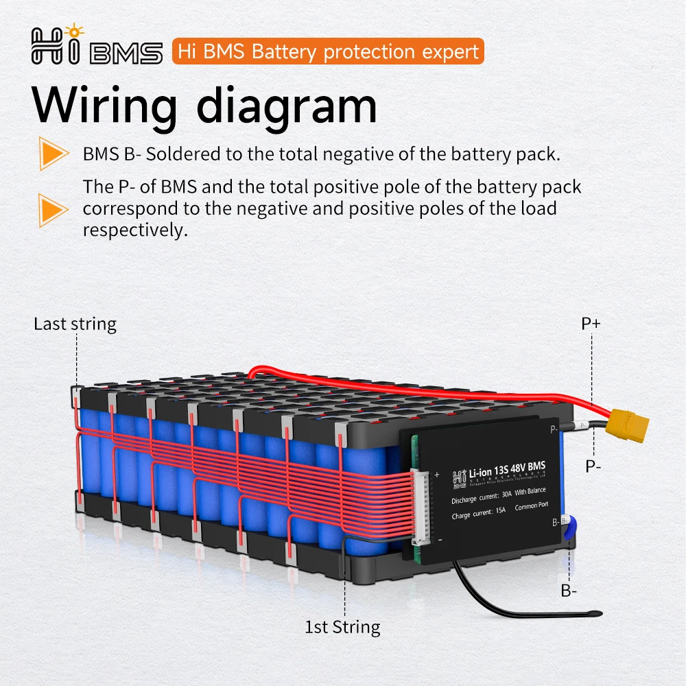 BMS 3S-16S 60A With Balance Li-ion Lithium Battery Charger Protection Board Battery BMS Function E-bike