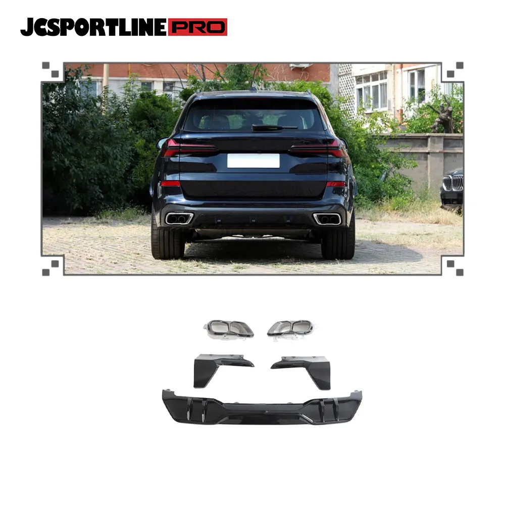 

ABS Gloss Black Rear Diffuser for X5 G05 M Sport LCI 202424-25 Bumper Diffuser with Exhaust Tips