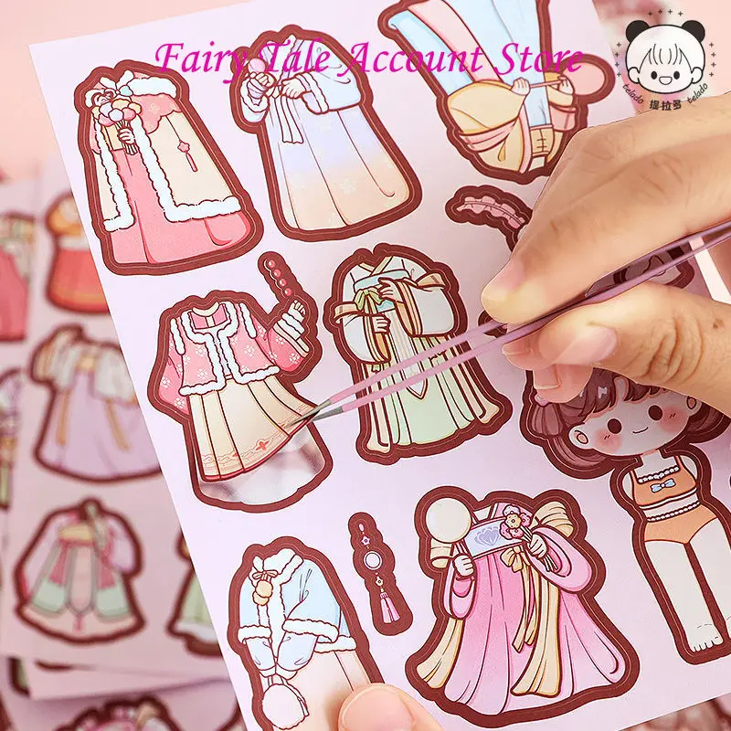 Telado  Sauce Dressing House Antique Style Daily Wear DIY Character Girl Children's Hand Ledger Sticker Sticker Decal