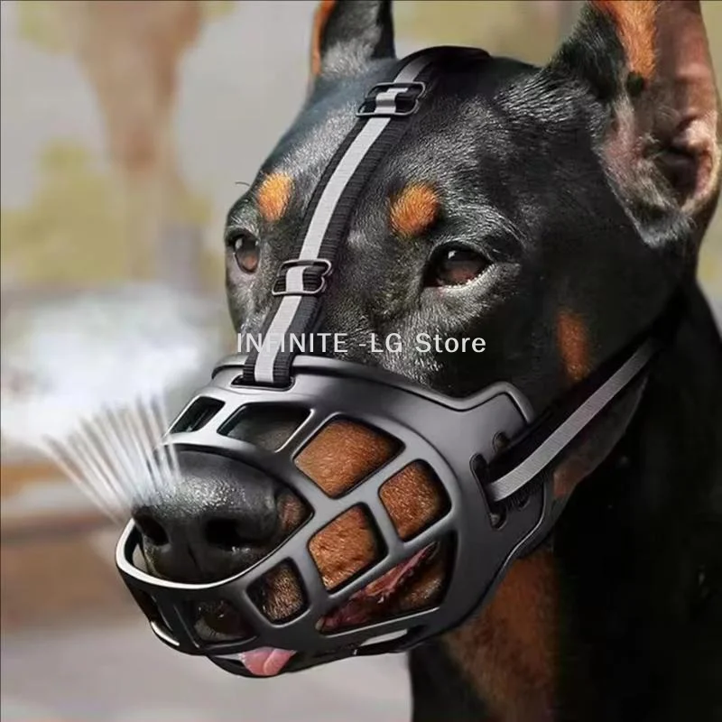 Reflect Light Dog Mouth Guard Cover Comfy Breathable Basket Muzzle Against Biting Barking Dog Mask Anti-barking Muzzle For Pets