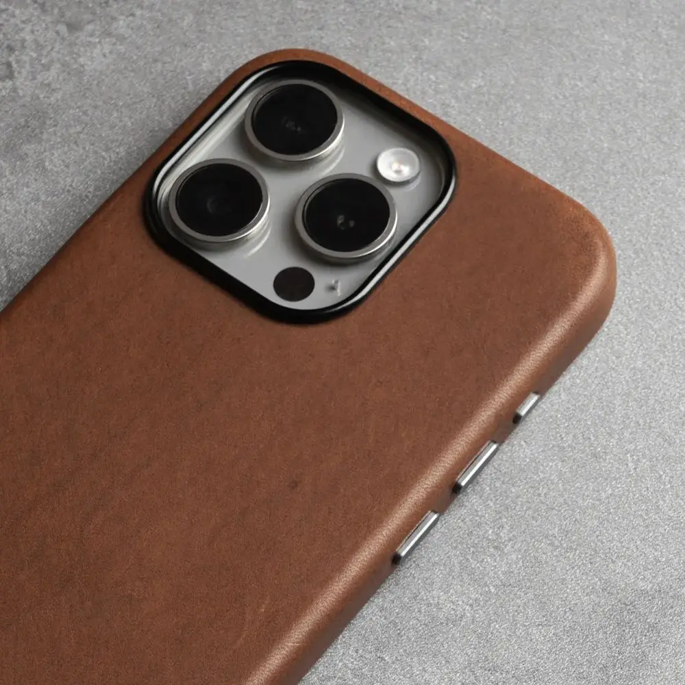 

Italian Retro Genuine Leather Case for iPhone 15 14 Pro Max Personality Cowhide Phone Cover
