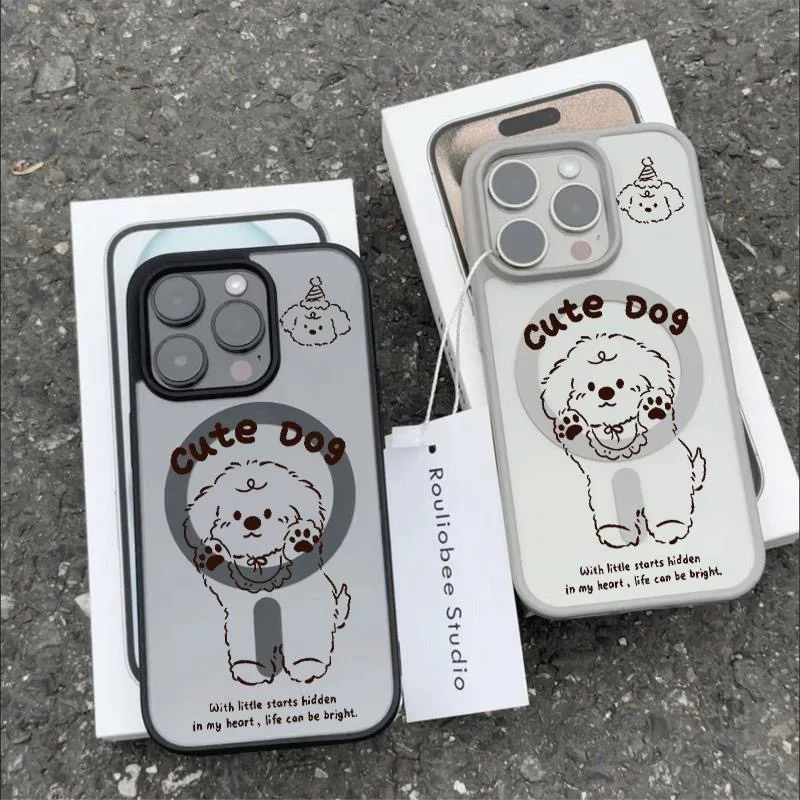 INS Cute Dog Cases for Samsung Galaxy A17 A27 A37 A57 S26 S25 A16 A36 A56 S24 S23 FE Plus Edge Ultra 4G 5G Acrylic Cover