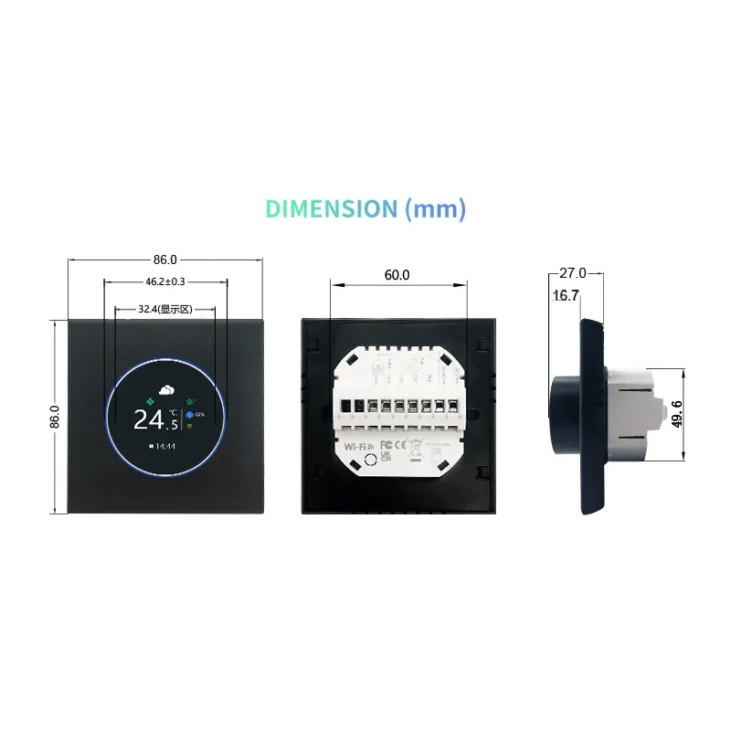 

New Weekly Programmable Modbus Thermostat Fan Coil WiFi Smart Room Thermostat