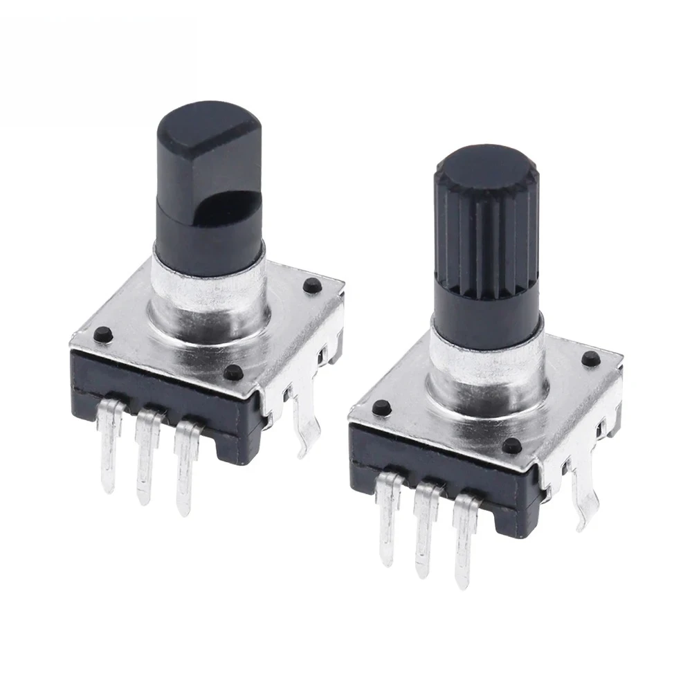 20PCS EC12 24 Position Rotary Encoder No Switch 3-Pin for Audio Amplifier Tone Volume Control Handle 12/15/20mm