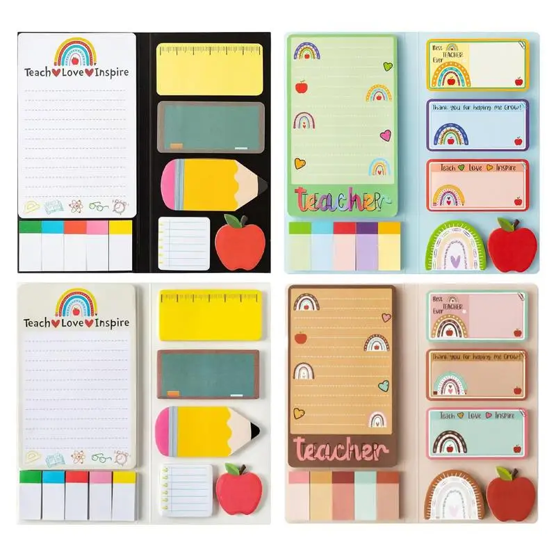 

Sticky Note Pads Rainbow Pattern Self-Stick Note Pads Writing Memo Pads School Supplies Cute Paper Stationary For Women Men