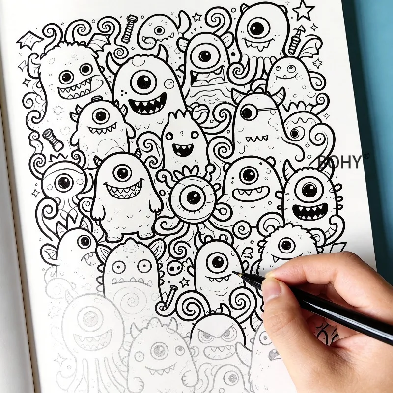 1 Adult Decompression Coloring Book, with 24 Pages of Theme Drafts Such As Dense Mechanical Robots, Space and Space Planets Etc. - view 2