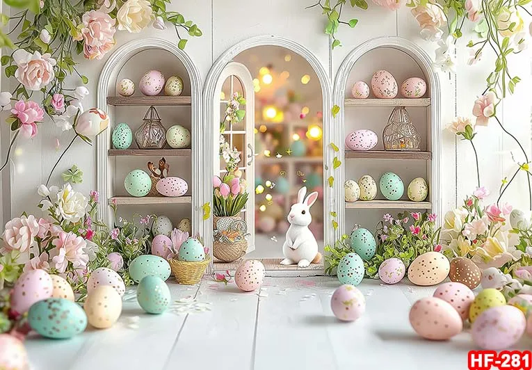 Primavera páscoa fotografia cenários jardim floral grama coelho ovos fundo coelho foto banner tapeçaria cabine adereços