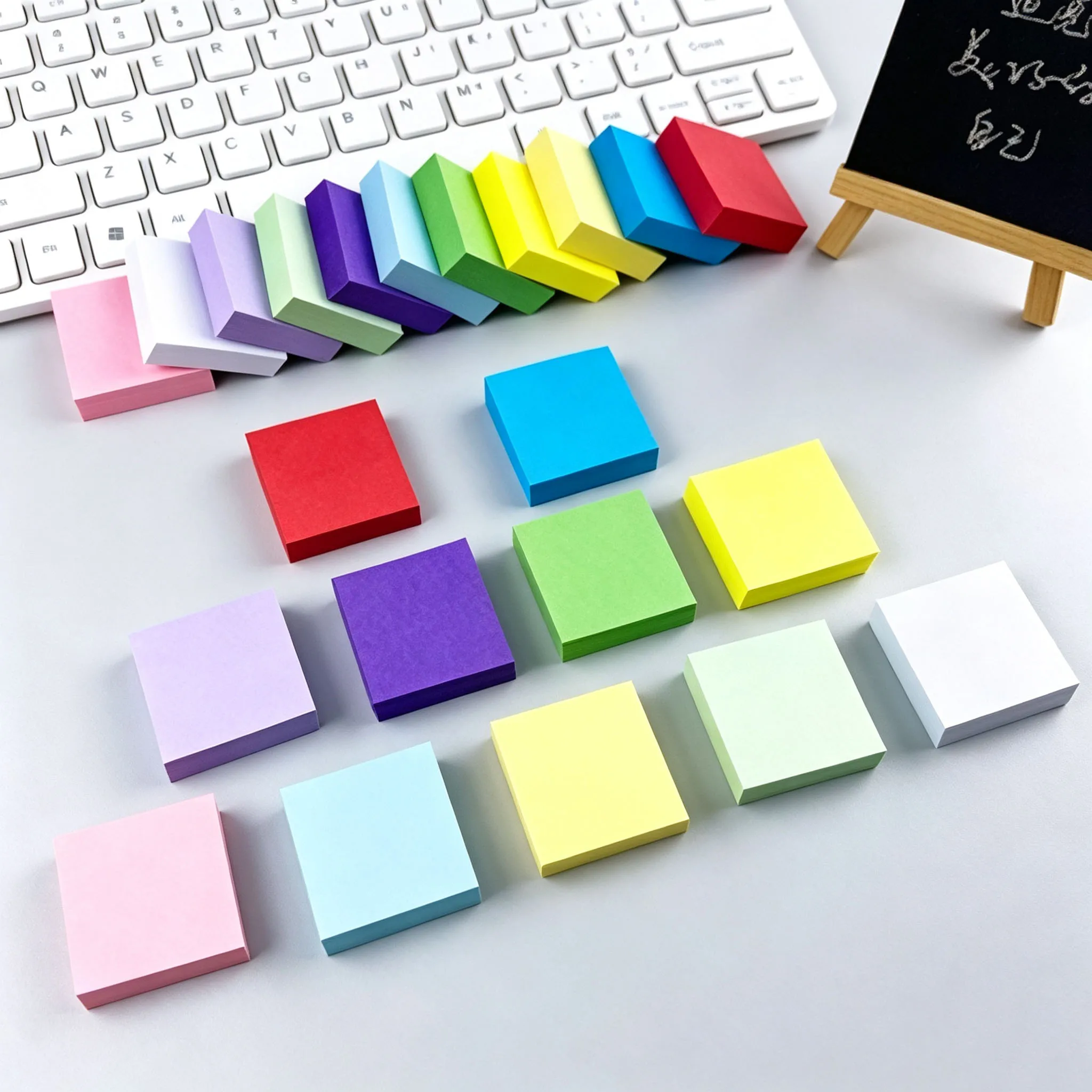 11pcs/box Colourful Square Sticky Notes 3.8cmX3.8cm 100 Sheets Self Adhesive Memo Pads for School Students Note-taking