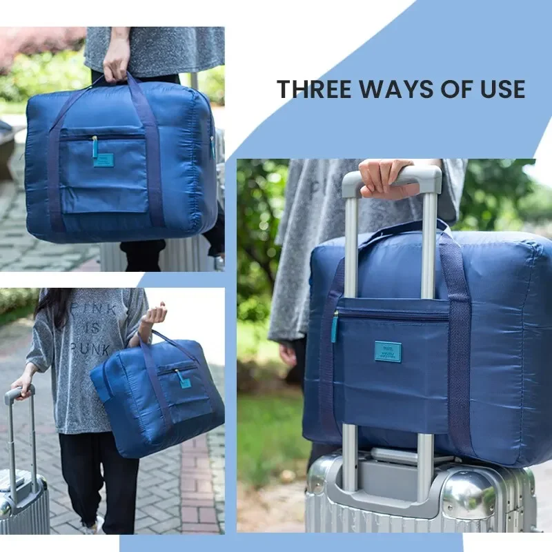 Lightweight Foldable Travel Duffel Bag, Unisex Tote Carry-On Luggage for Weekenders & Overnight Stays