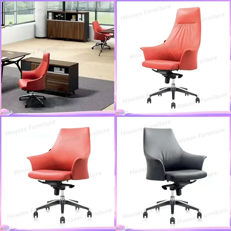 Modern Executive Office Chair High Back PU Leather Computer Desk Chair Ergonomic Swivel Business Manager Seat Home Furniture