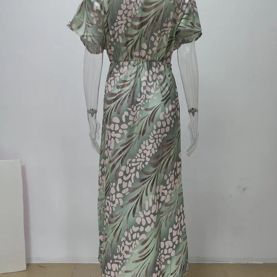 2025 Faion تنورة طويلة ضيقة مطبوعة ملتوية مثيرة Dr عالية الخصر من البوليستر على شكل حرف V تنورة طويلة ort Sve Commute Sle #4