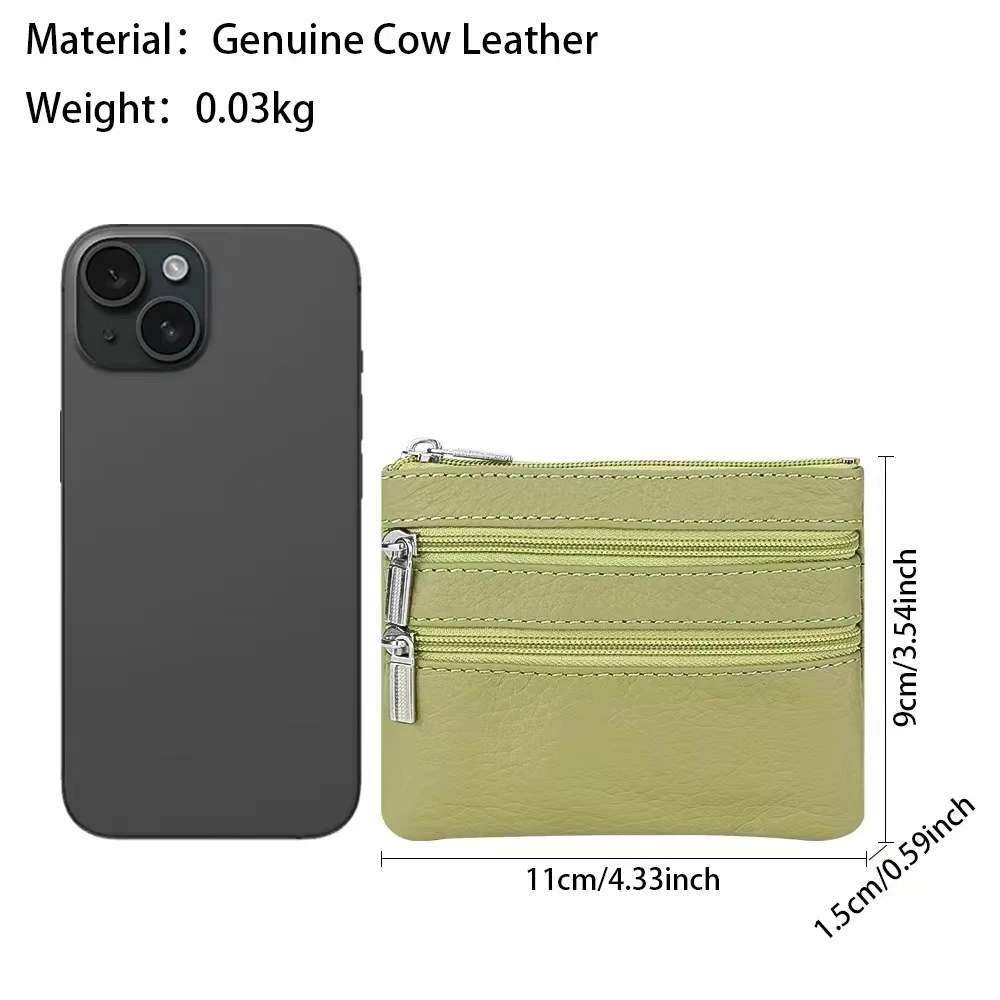 محفظة نسائية للعملات المعدنية عالية الجودة من جلد البقر، محفظة جديدة بسيطة لتغيير العملات المعدنية، محفظة نسائية للعملات المعدنية من الجلد الأصلي