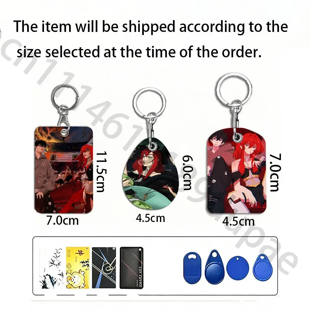 A-Asteria K-Kets4eki PARTY4LIFE Protective Printed Leather Card Case Metal Keychain for Bank Credit Bus Subway ID Cards