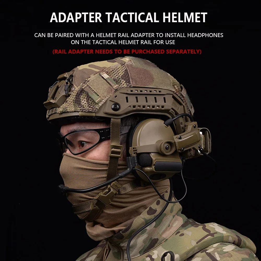 COM TAC Gen 5th diadema desmontable, auriculares tácticos (sin ruido), adaptador rápido de riel de arco de casco OPS para com-tac II III C4 C5 C6