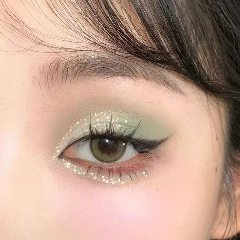 Aqua Green Sheer Gauze 4-Color Eyeshadow Palette - Watery Pastel Matte & Shimmer, Ethereal Daily Look, Soft Long-Lasting Pigment