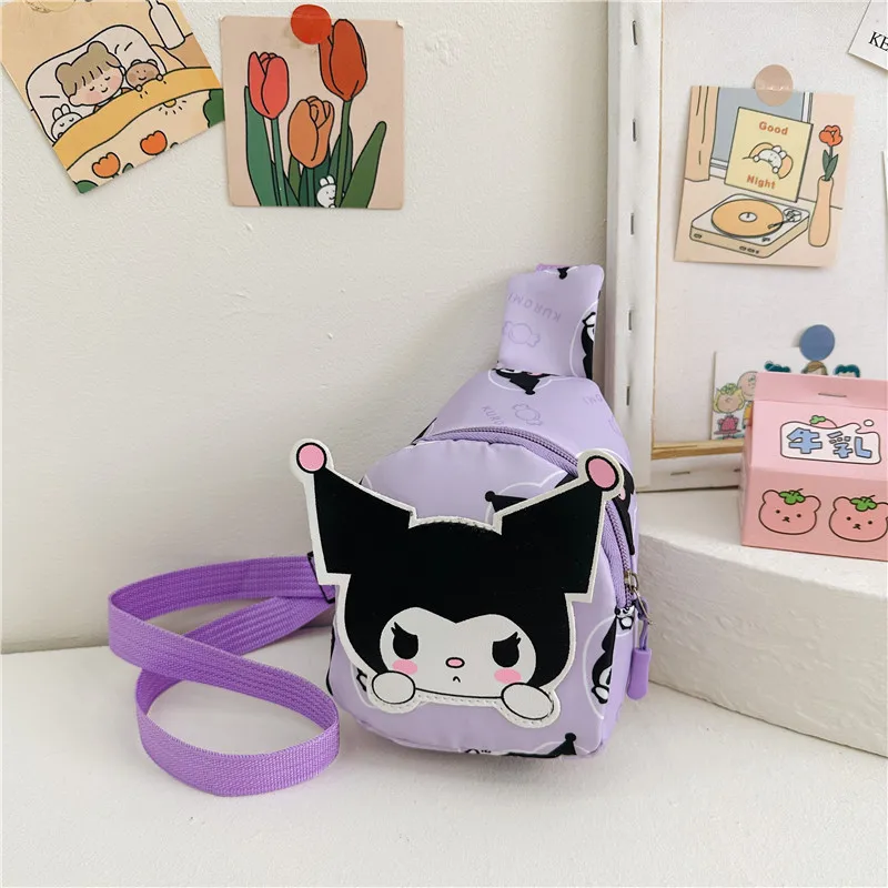 

Miniso аниме Hello Kitty Kuromi понравико Cinnamoroll маленькая нагрудная сумка простая повседневная детская нагрудная сумка через плечо для детей Подарки