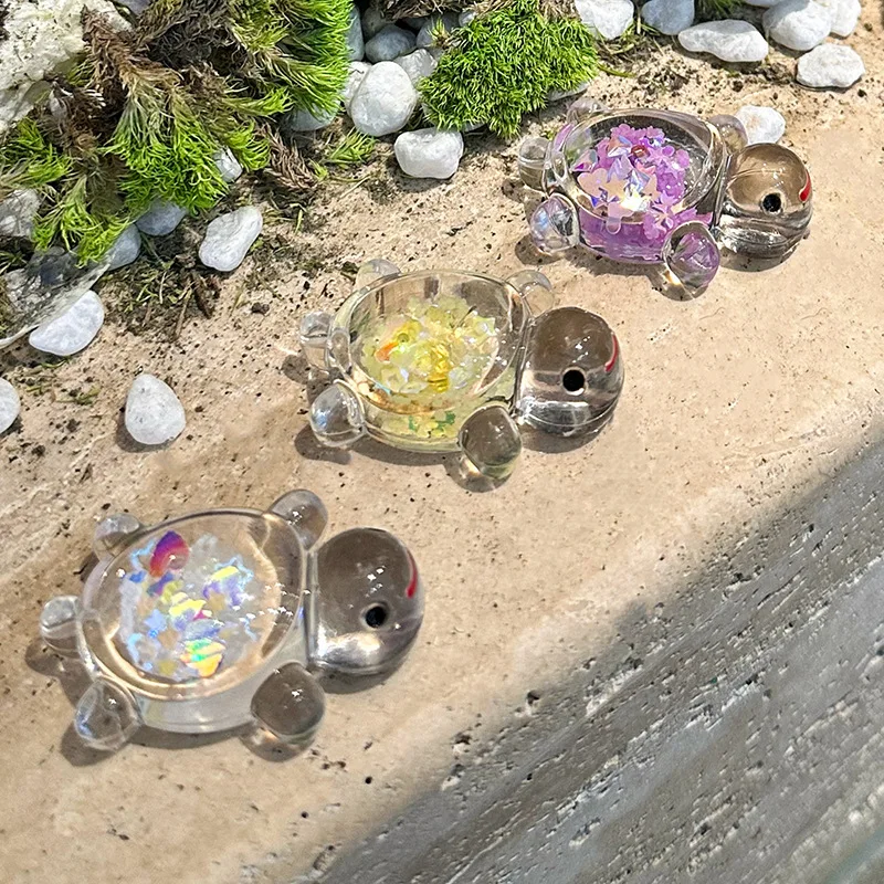 10pcs Party Favors Mini Luminous Transparent Turtle Cute Resin DIY Craft Accessories Student Party Desktop Decoration Toys