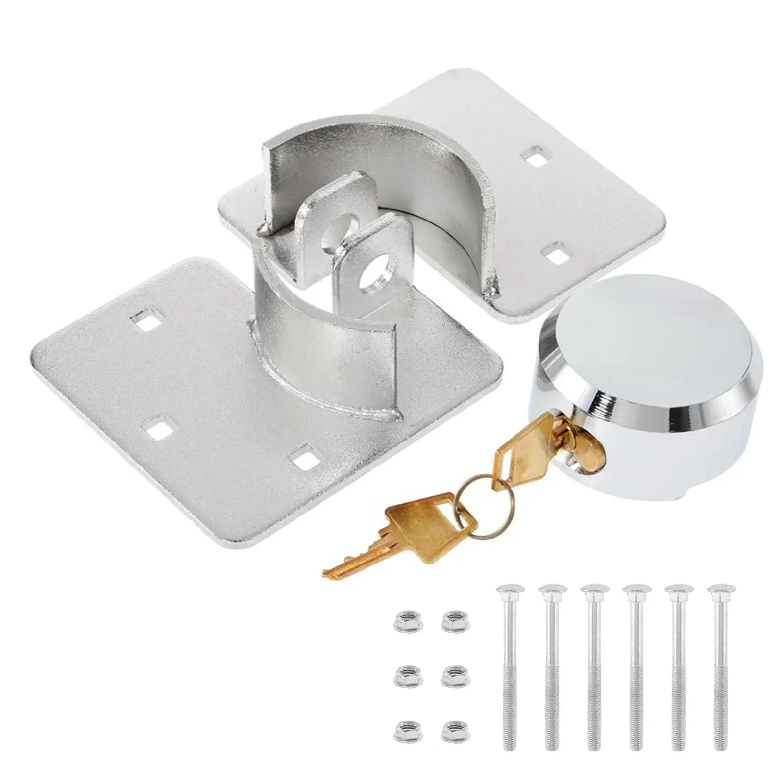 Universal Container Lock Shackle Padlock Set with Hasp Steel Buckle Lock with Keys Trailer Truck Tail Gates External Lock
