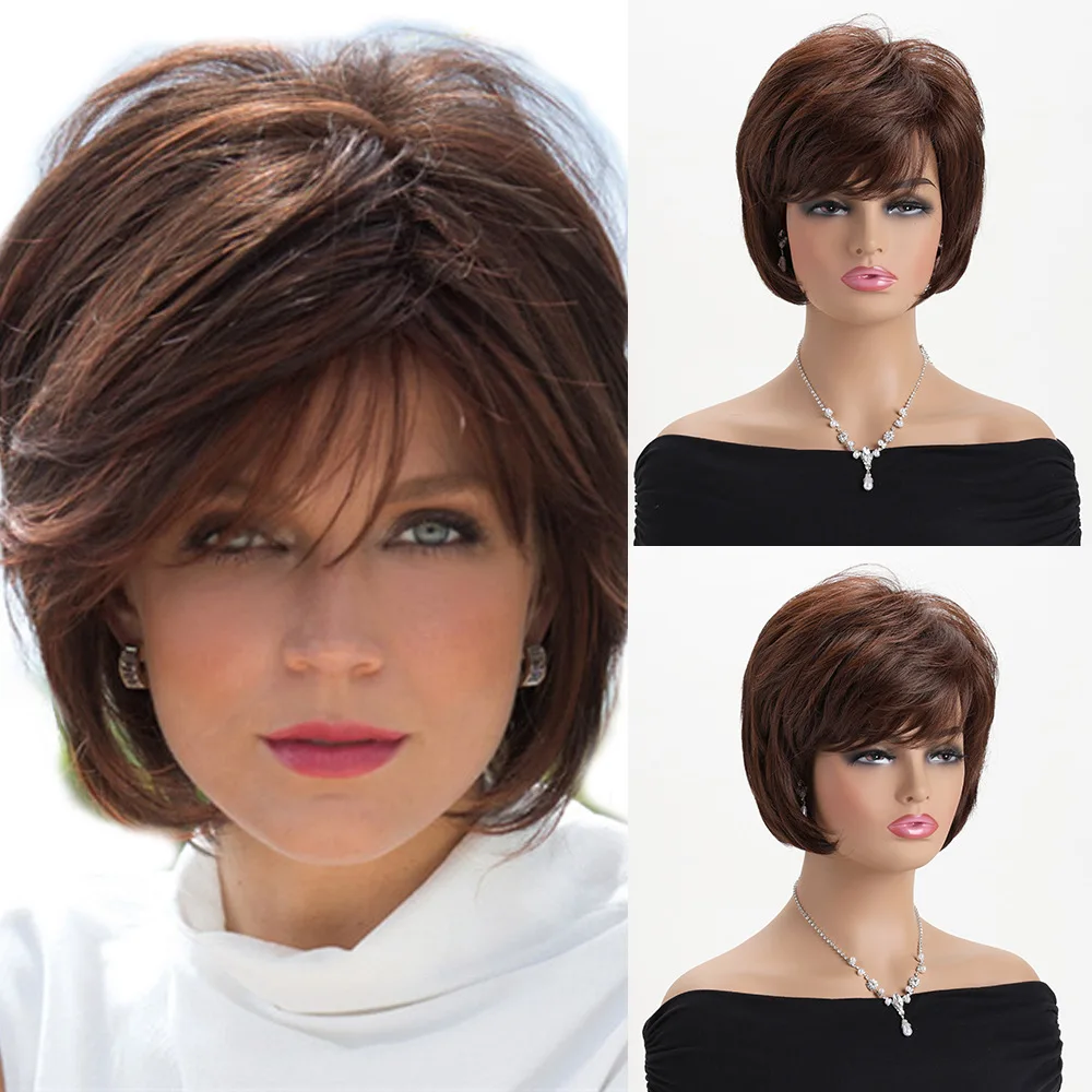 

Synthetic Short Curly Wig Women Fashion Party Daily Wear Natural Look Cosplay Synthetic Hairpiece Hot Sale
