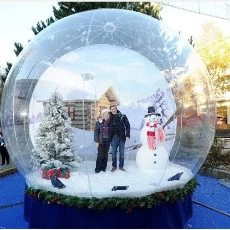 2024 Christmas Snow Globe For Events Customized Backdrop Inflatable Snow Globe Photo Booth With Pump Christmas Yard Clear Bubble