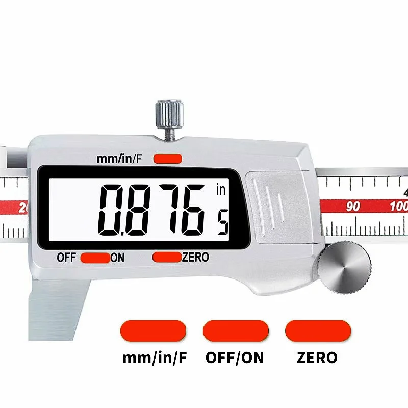 150 مللي متر فرجار رقمي كسر من الفولاذ المقاوم للصدأ/مم/بوصة 0.01 مللي متر دقة عالية لقياس المكونات الميكانيكية