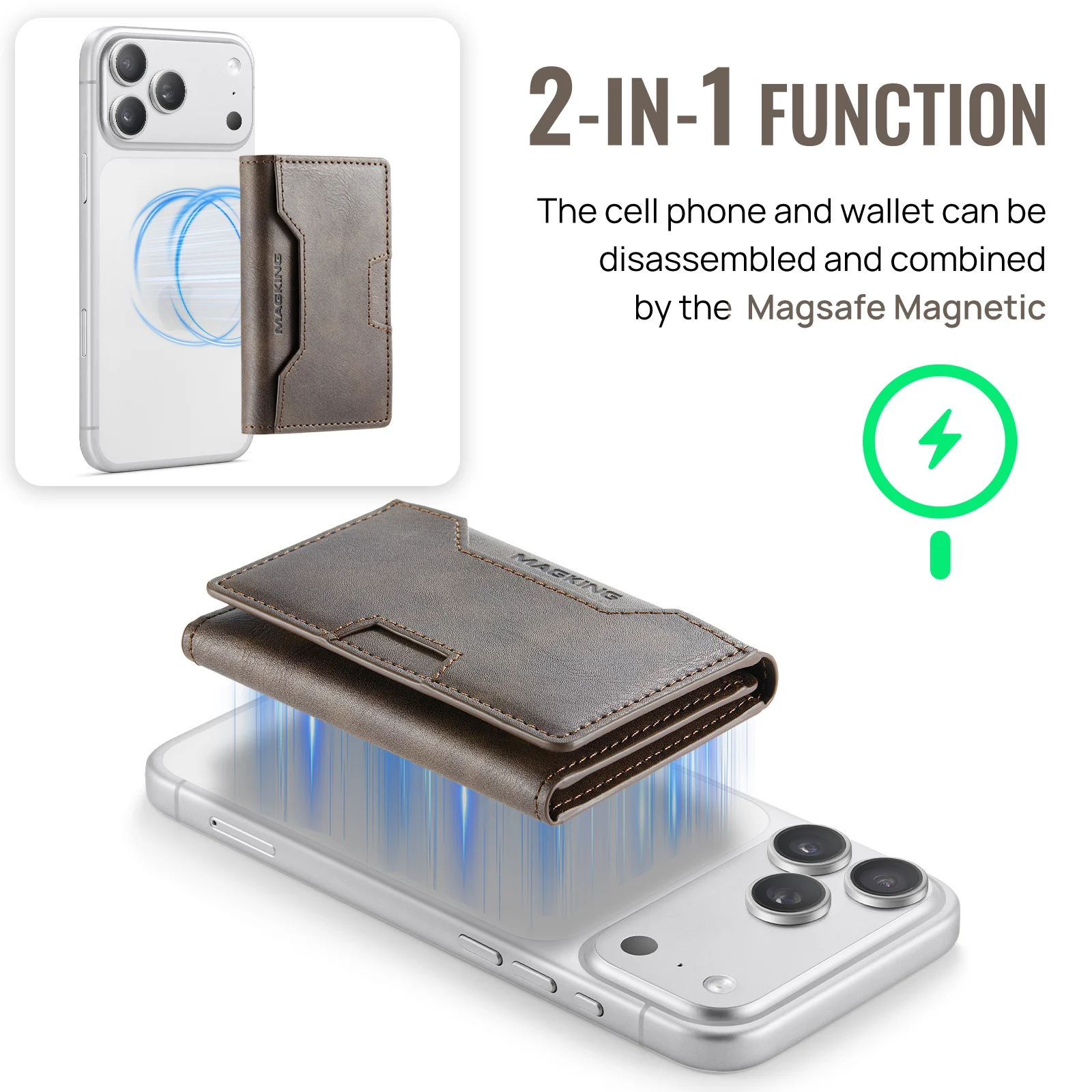 Multi-Slot MagSafe Geldbörse mit RFID-Blockierung und Magnetischem Kartenhalter für Smartphones – Detail 28