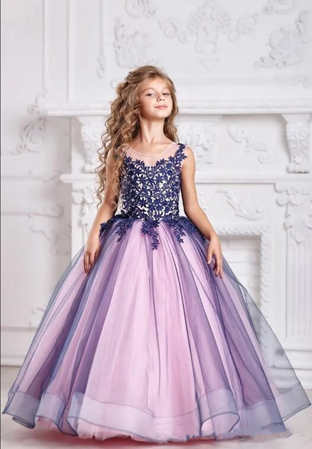 Vestidos de flores para niña, vestidos de fiesta de boda para bebé, vestido de cumpleaños alto-bajo para niño, vestido de primera comunión