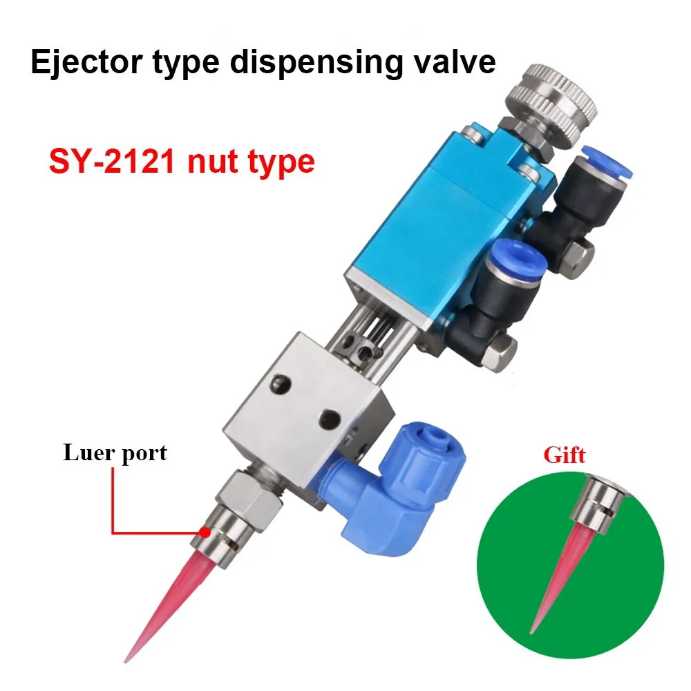SY-2121Q with Micrometer Adjustment Knob Industrial Dispensing Valve Pneumatic Double-Acting Needle-off Glue Dispensing Valve