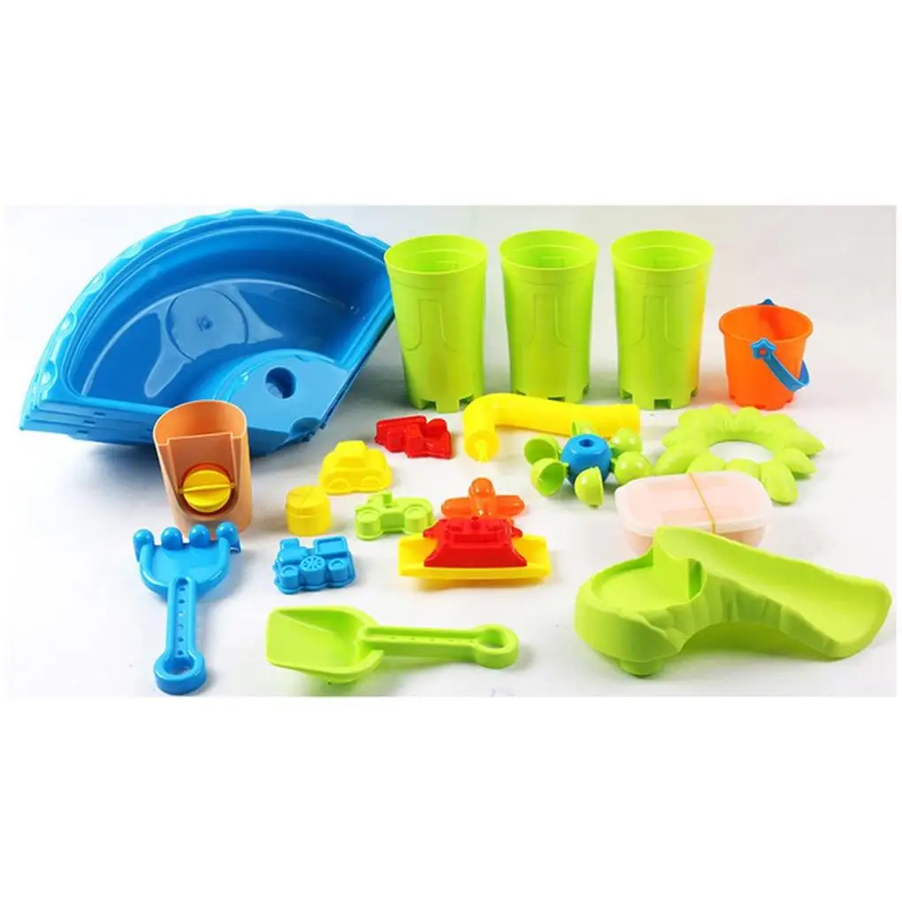 22 Pieces Sand Water Table Beach Toys Rain Showers Paddling Sensory Desk Early Education for Toddlers 1-3 Years