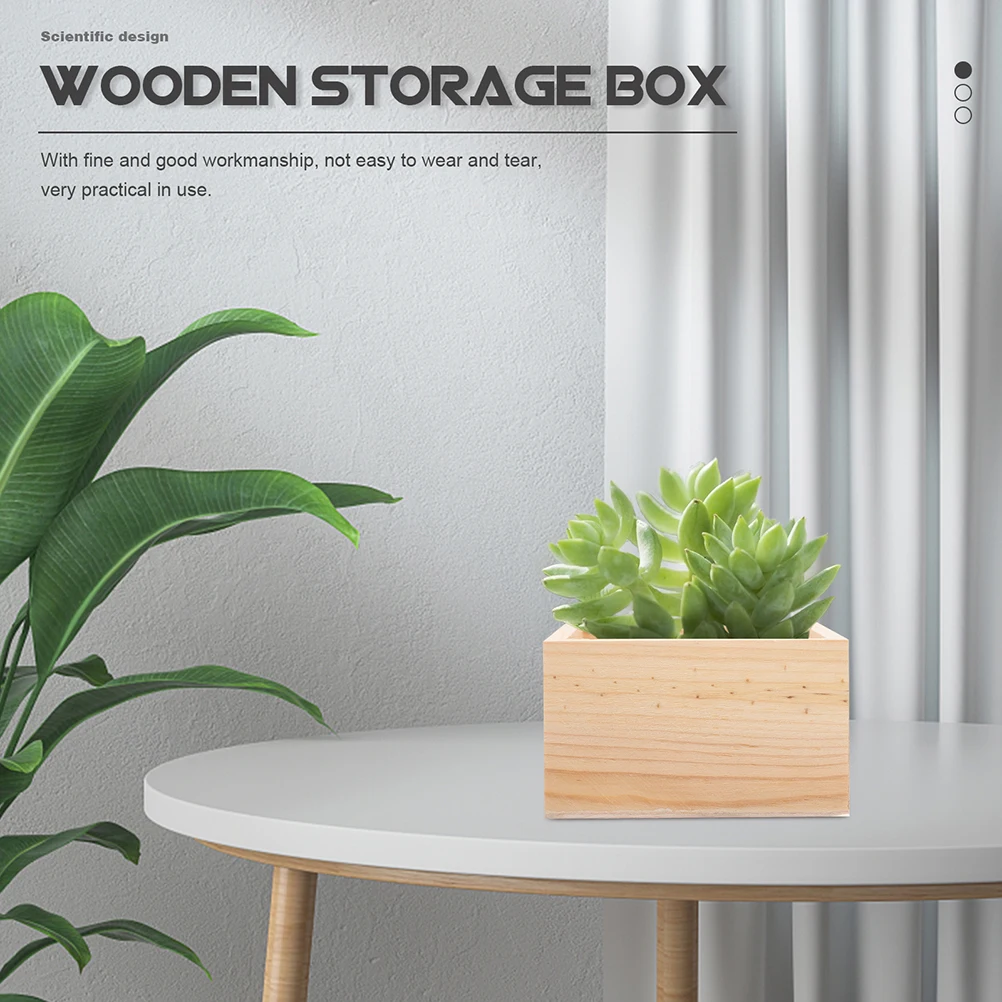 

4pcs Wooden Box Small Craft Organizer Unfinished Wood for Centerpieces Multipurpose Gift Storage Boxes Sturdy for Crafts