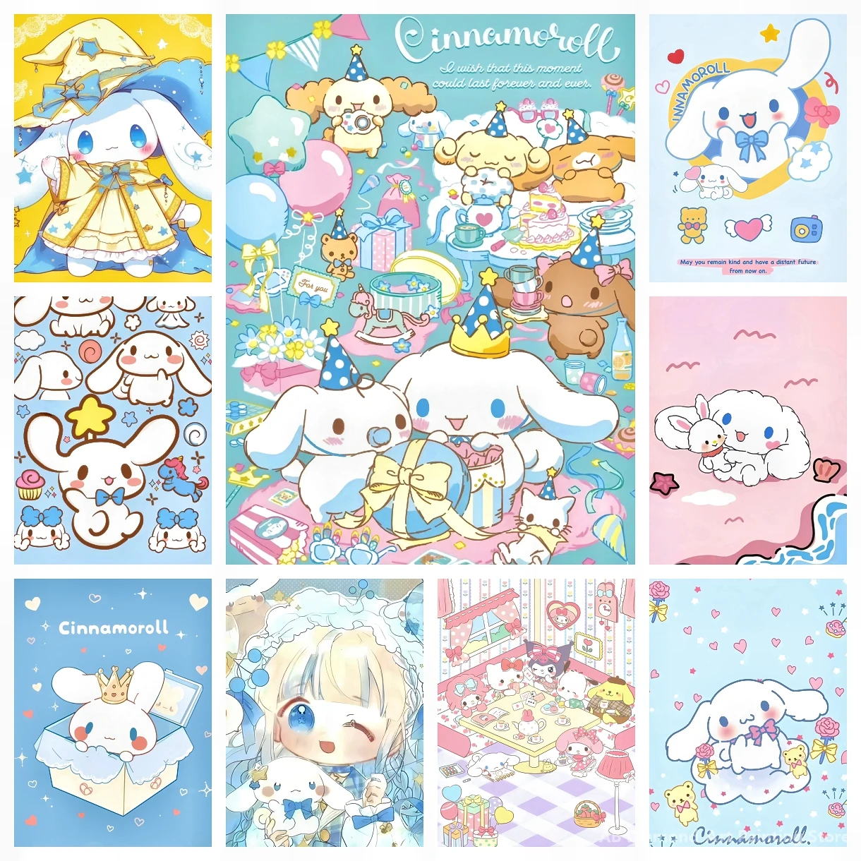 Cinnamoroll Sanrio AB Diamond Painting HelloKitty Cute Handmade Art Gift Cartoon Diamond Embroidery Cross Stitch Decoration