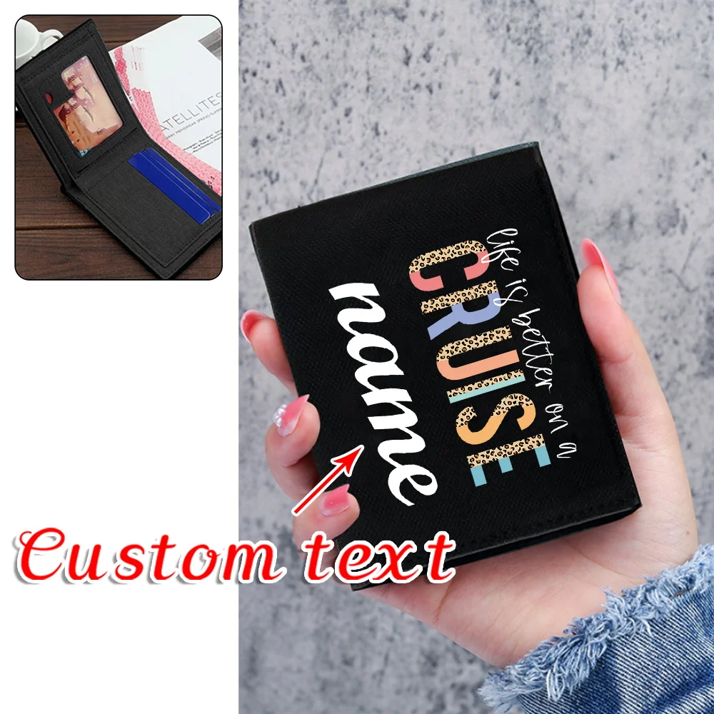 Personalized Customized Name Wallet High-quality Fashion Wallets Foldable Bank Card Cash Storage Pack Multi-Function Purse