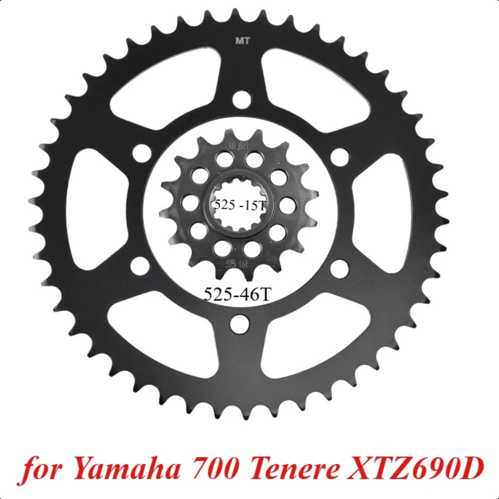 

525 15T 46T Motorcycle Front Rear Sprocket Gear Wheel Cam Kit for Yamaha 700 Tenere XTZ690D 2022-2024 XTZ690 Tenere 700 ABS