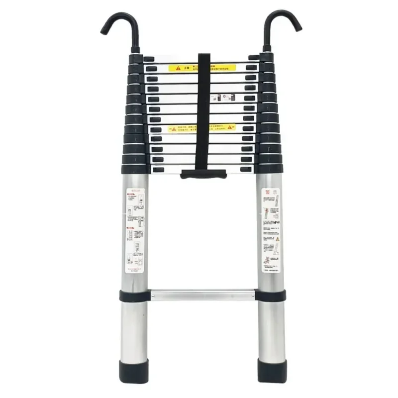 4.6M 5M Aluminum Alloy Ladder Household Folding Lifting Hook Pedal Single Ladder Indoor And Outdoor Balance Type