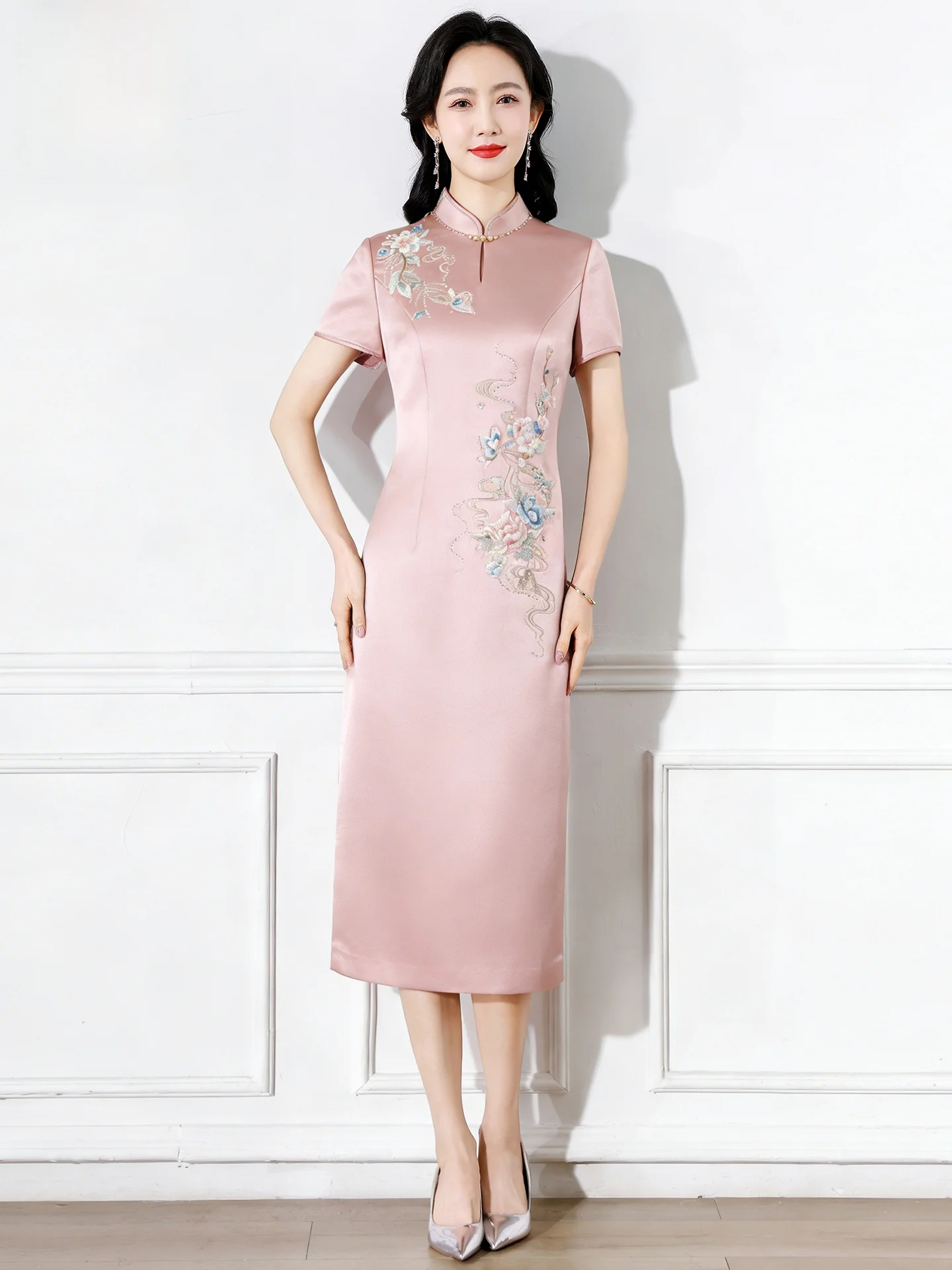 

Young Sle Wedding Dr Ele Middle Waist Zipper Design Polyester Fiber ort Sve Dr for Engagement And ...