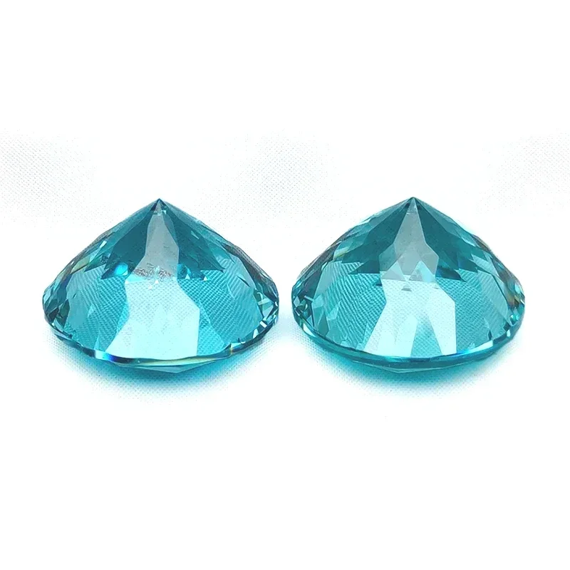 

NEW Lab Grown Paraiba Gemstones Round Shape 100 Faceted Cut Charm Beads For Diy Jewelry Making Materials Selectable AGL Certific