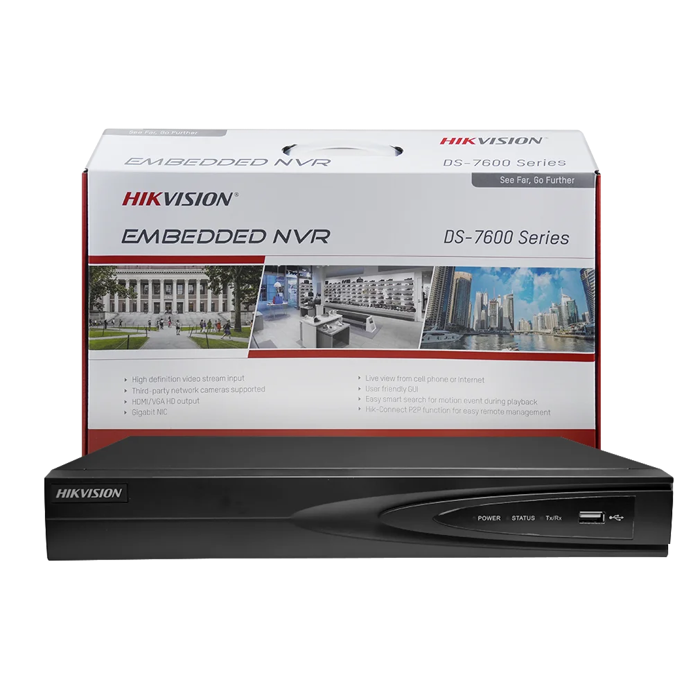 مسجل فيديو شبكي هيكفيجن 4CH 4POE DS-7604NI-Q1/4P&DS-7608NI-Q1/8P 8CH 8POE NVR 8MP H.265+ MD2.0 مراقبة أمنية