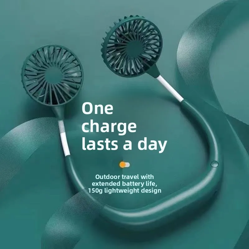 

2026 New Portable Neck Fan Ultra-Large Wind Power USB Silent Student Cooling Fan Hanging Neck Style Fan for Outdoor