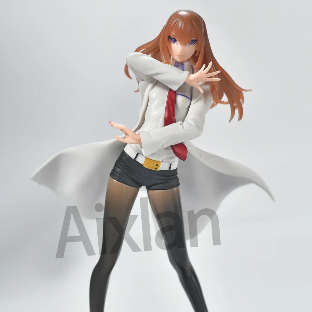 22 cm Steins Gate Figuur Makise Kurisu Super Cool Girl Ver PVC Action Figure Collectible Model Toys Kid Gift