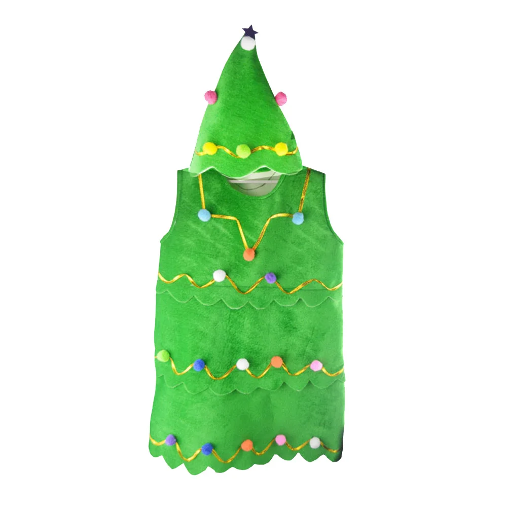 Árvore de natal mostrar traje vestido chapéu confortável material elástico masquerade meninos meninas festa bola cor aleatória