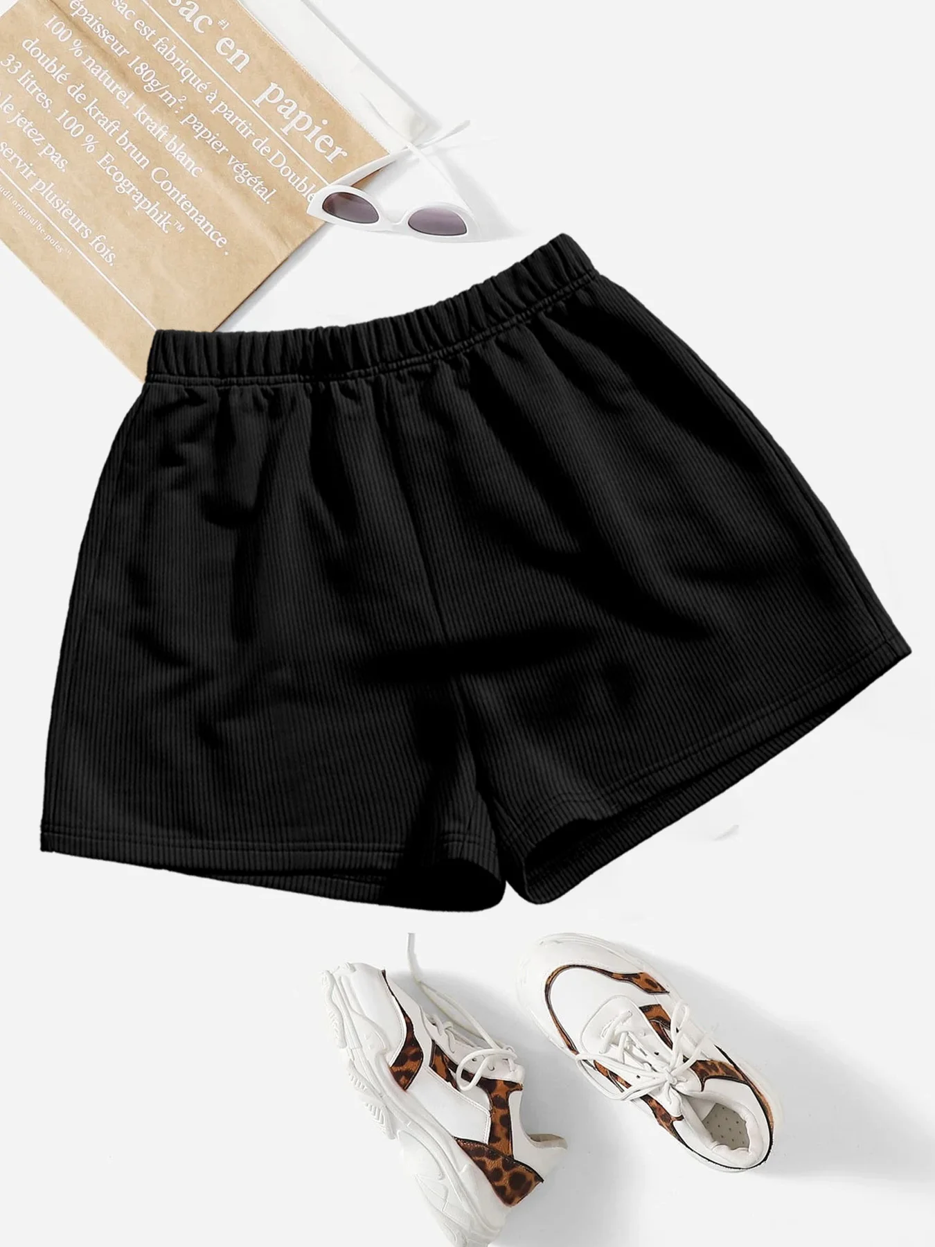 Einfarbige Damen-Shorts, Yoga, Fitness, äußere Damen-Shorts mit hohem Stretchanteil, atmungsaktiv, Freizeithose – Detail 8