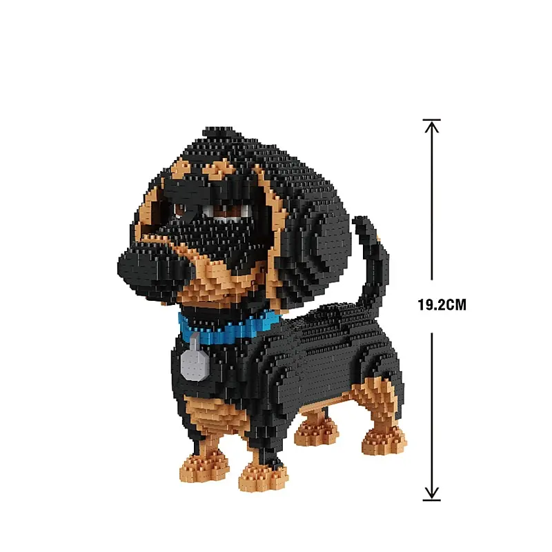 Micro-deeltjes bouwstenen voor kinderen, hond en kat dier assemblagemodel ornamenten, doe-het-zelf educatief speelgoed, onderwijs gif