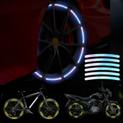 20/40Pcs Car and Motorcycle Wheel Reflective Tape Paper Colored Tire Warning Sticker Night Light Decorative Sticker