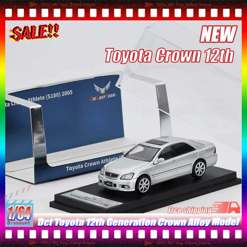 

1:64 New Dct Toyota 12th Generation Crown Blue Silver Synthetic Alloy Diecasting Car Model Collection Display Item Kids Toy Gift