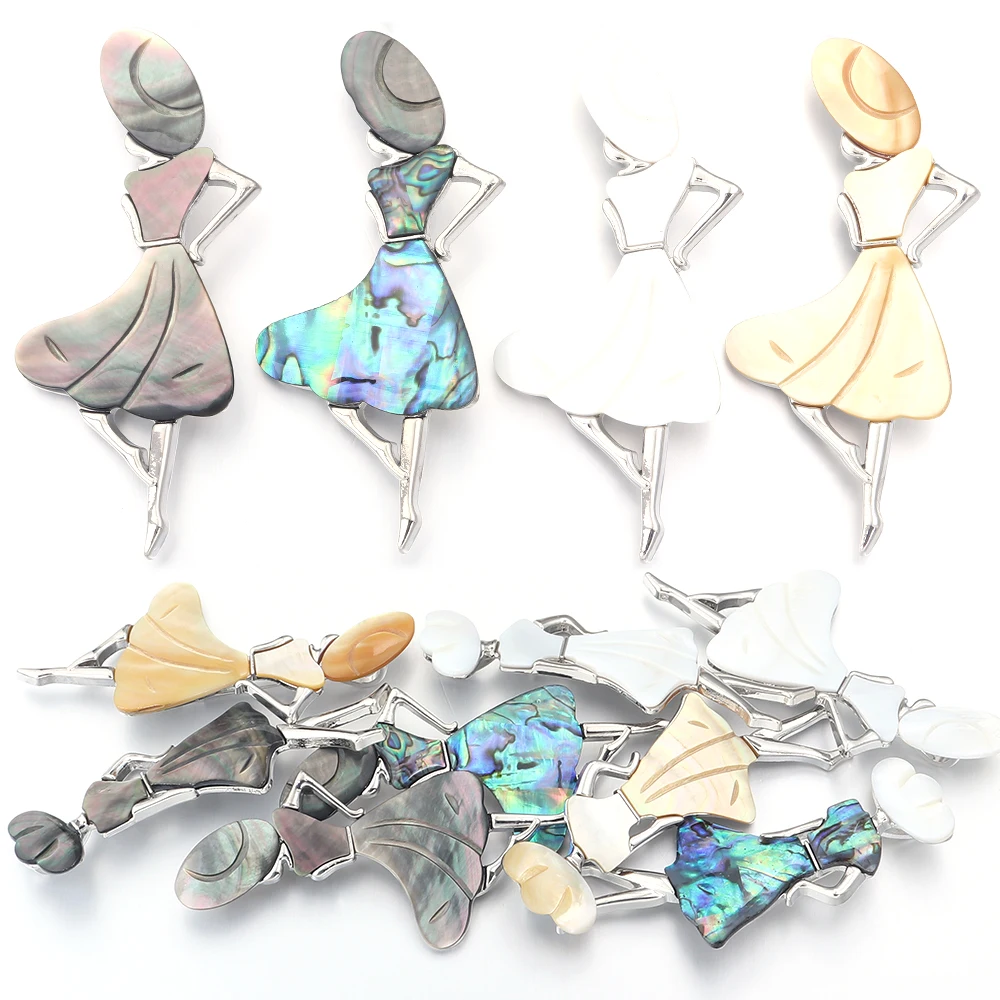 

1Pc Natural Shell Lady Brooches Shell Pendants For Women Unisex For Jewelry Making Findings DIY Necklace Brooch Accessories