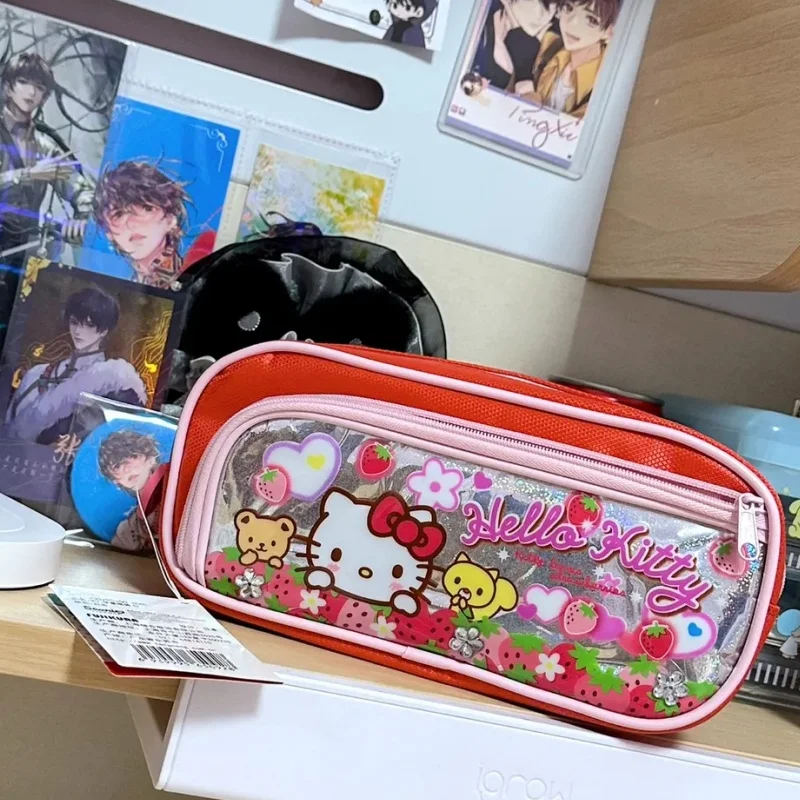 HelloKittys Princess High Capacity Pencil Case Student Anime Kawaii Sanrios Cute Cartoon Pencil Case Storage Bag Small Prize